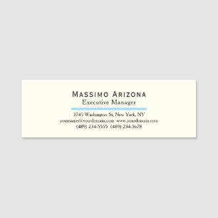 Ivory Colour Plain Modern Minimalist  Name Tag