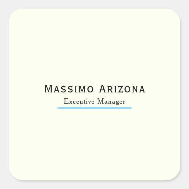 Ivory Colour Plain Modern Minimalist  Square Sticker (Front)