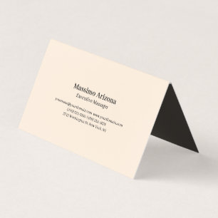 Ivory Colour Plain Professional Modern Minimailst Business Card