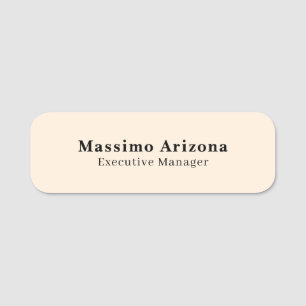 Ivory Colour Plain Professional Modern Minimalist Name Tag
