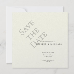 Ivory Colour Professional Minimalist Modern Plain Save The Date