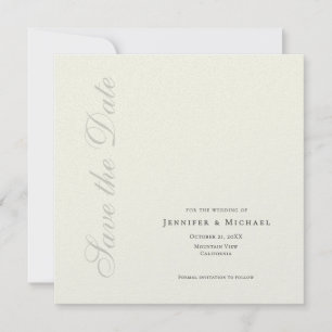 Ivory Colour Professional Minimalist Modern Plain Save The Date