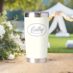 Ivory Colour Stylised Name Wedding Bridesmaid Insulated Tumbler