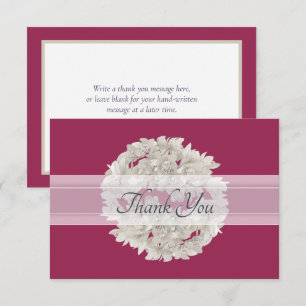 Ivory Coloured Chic Orchid Wreath Modern Thank You Card