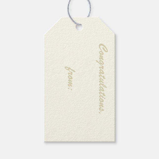 Ivory-Coloured Congratulations Gift Tag (Front)