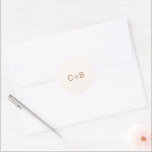 Ivory Copper Monogram Modern Wedding Classic Round Sticker<br><div class="desc">Minimalist and modern design.</div>