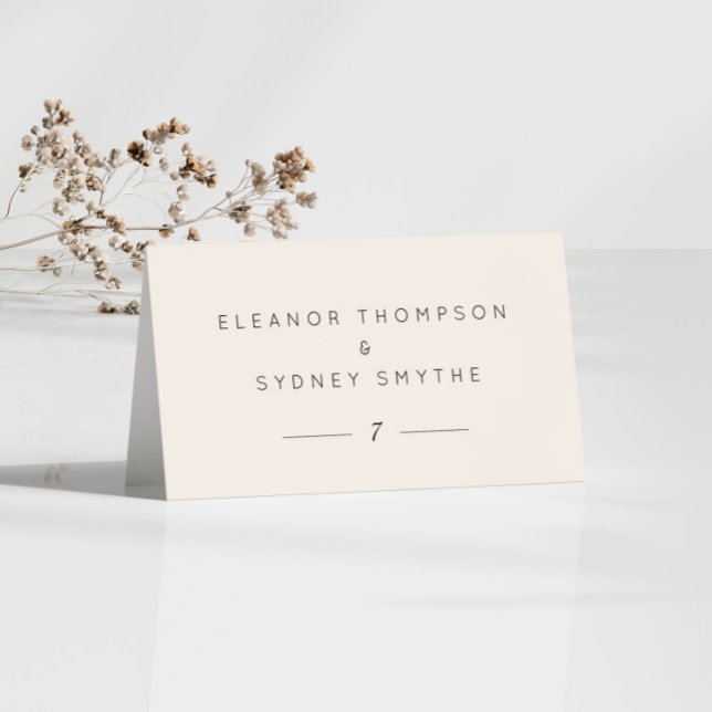 Ivory Cream Elegant Wedding Guest Table Place Card (Creator Uploaded)