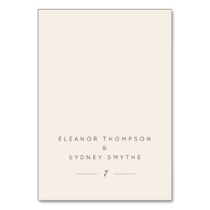 Ivory Cream Elegant Wedding Guest Table Place Card
