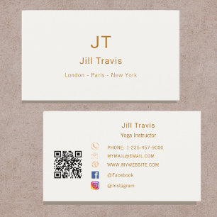 Ivory cream gold modern minimalst business card