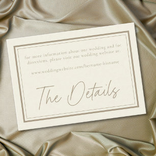 Ivory Cream Minimalist Frame Wedding Enclosure Card