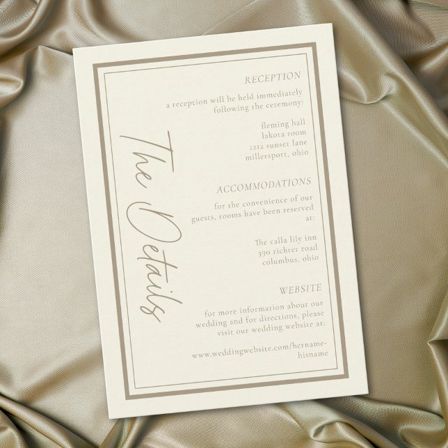 Ivory Cream Minimalist Frame Wedding Enclosure Card (Ivory Cream Minimalist Frame Wedding Enclosure Card)