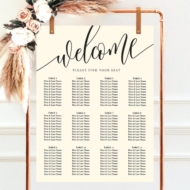 Ivory Cream Minimalist Wedding Seating Chart (Creator Uploaded)