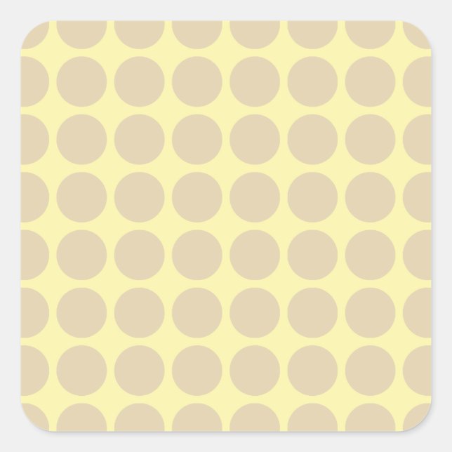 Ivory Cream Neutral Dots Square Sticker (Front)