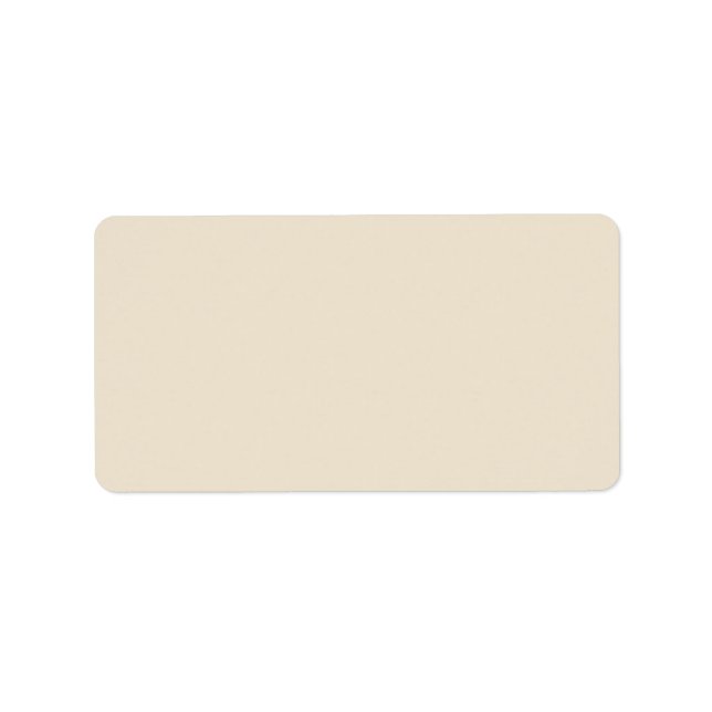 Ivory Cream White Tan Solid Trend Colour Backgroun Label (Front)