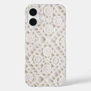 Ivory Crochet Lace iPhone 16 Case