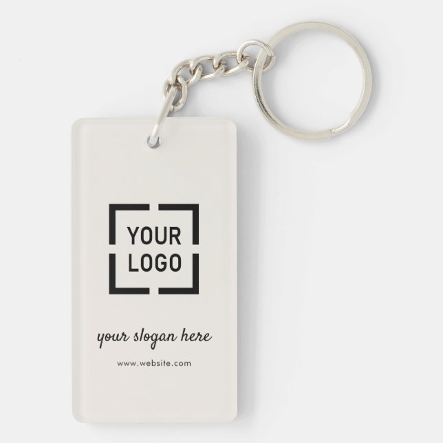 Ivory Custom Logo branded promotional Key Ring (Back)