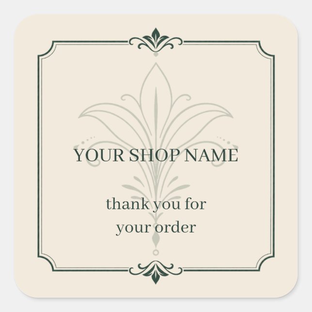 Ivory Custom Shop Name Packaging Sticker (Front)
