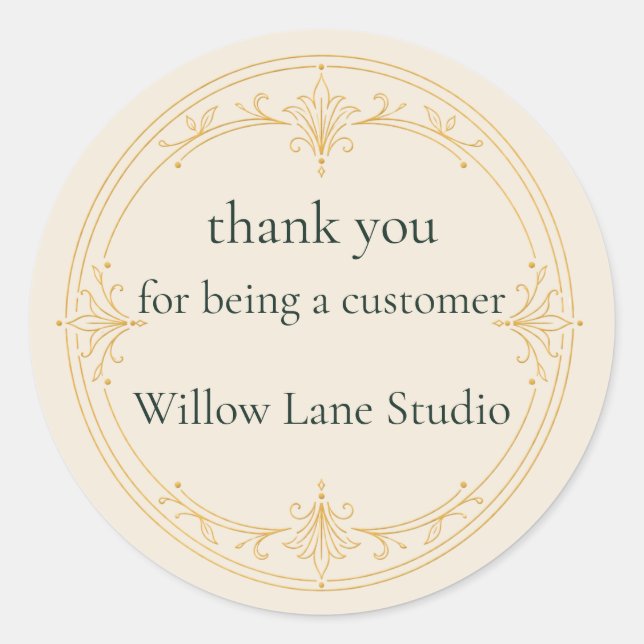 Ivory Customer Thank You Sticker (Front)