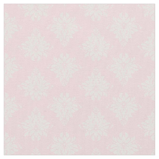 Ivory Damask on Light Pink Fabric (Close Up)