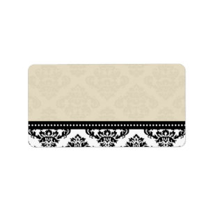 Ivory Damask Wedding Address Labels