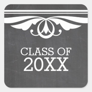 Ivory Deco Chalkboard Graduation Stickers