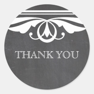 Ivory Deco Chalkboard Thank You Stickers