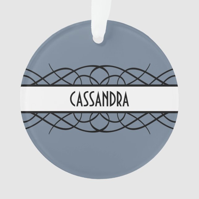 Ivory Deco Flourish Acrylic Ornament (Front)