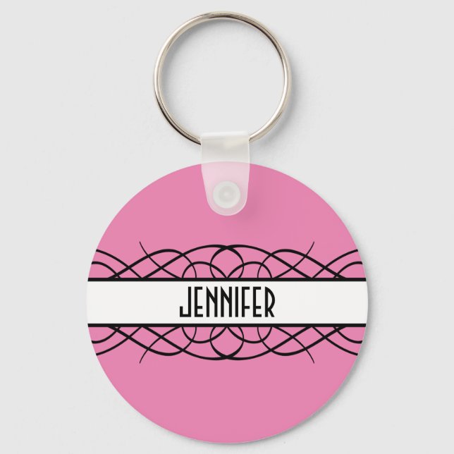 Ivory Deco Flourish Key Ring (Front)