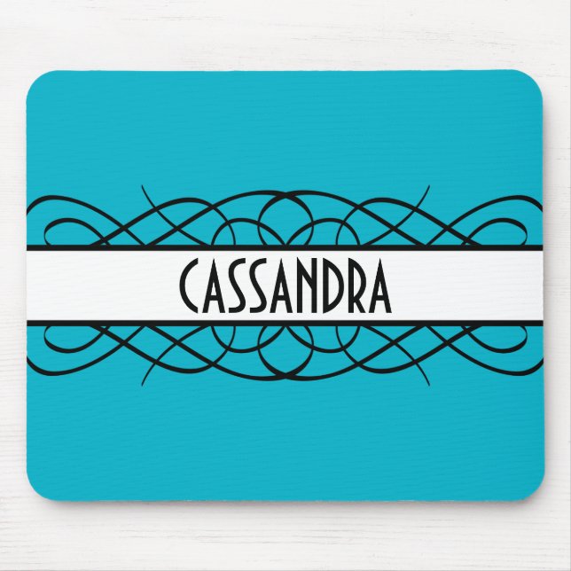 Ivory Deco Flourish Mouse Pad (Front)