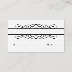 Ivory Deco Flourish Place Card