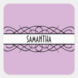 Ivory Deco Flourish Square Sticker