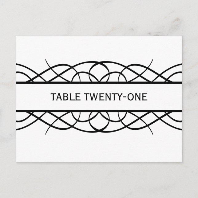 Ivory Deco Flourish Table Number Postcard (Front)