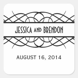 Ivory Deco Flourish Wedding Stickers