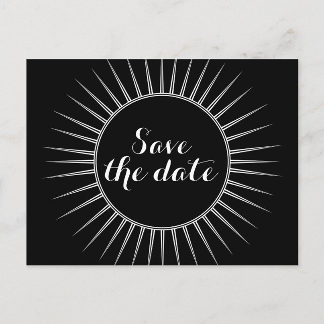 Ivory Deco Retro Save the Date Postcard (Front)