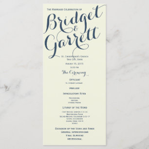 Ivory Designer Text Wedding Program