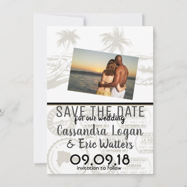 Ivory Dominican Republic Passport Save the Date (Back)