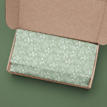 Ivory Ecru Leaves Floral Art Pattern On Sage Green Tissue Paper<br><div class="desc">Cute contemporary classic ivory cream coloured botanical leaves and floral pattern on a sage green background colour. This is an original, classy, chic, stylish, and perfect gift wrap tissue paper suitable for both crafts and pretty present wrapping. Available on a variety of modern crafts and office products. Such as wrapping...</div>