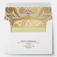 Ivory Elegant Artdeco Diamond Gold Wedding