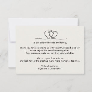 Ivory Elegant Calligraphy Wedding Thank You Card