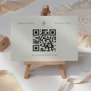 Ivory Elegant Classy RSVP Online Wedding RSVP Card