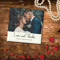 Ivory Elegant Wedding Love and Thanks Photo