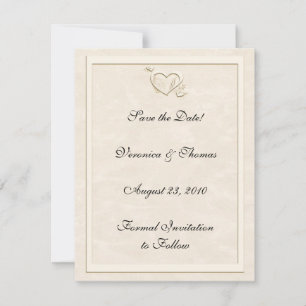 Ivory Embossed-look Heart Save the Date