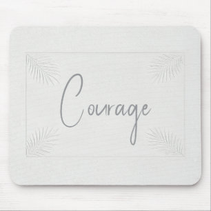 Ivory Embossed Palm Frond Frame Mouse Pad