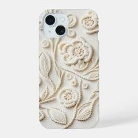 Ivory Embroidered Floral Design