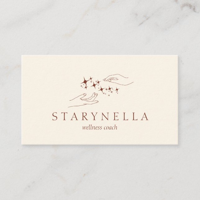 Ivory Energy Healing Hands Reiki Therapy Business Card (Front)