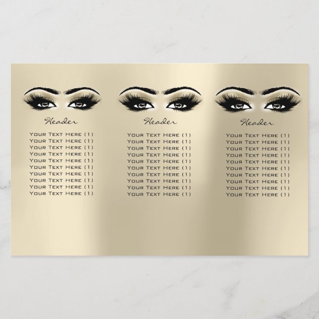 Ivory Eyes Makeup Eyes Lashes DL 3 Leaflet Flyer (Back)
