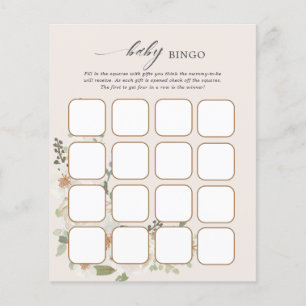 Ivory Floral Baby Shower Bingo Games