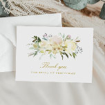 ivory floral bridesmaid thank you card<br><div class="desc">A lovely summer greenery design with elegant ivory white flowers. The text and colors can be personalized.</div>