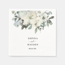 Ivory Floral Greenery Personalised Elegant Wedding
