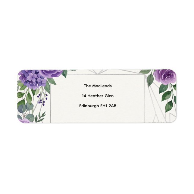Ivory Floral Greenery Return Address Label (Front)